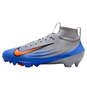 Nike Mens Air Zoom Vapor Pro 1 Grey Blue Football Cleats FB3298 001